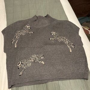 Grey leopard sweater